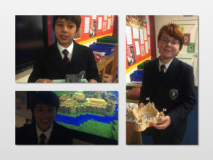 Students with their constructed Norman Castles
