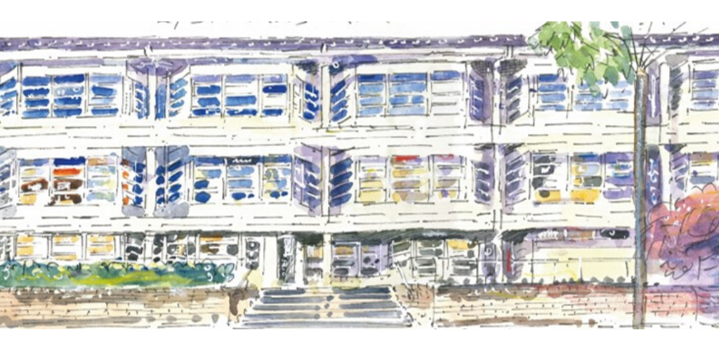 water painting of sancton wood school
