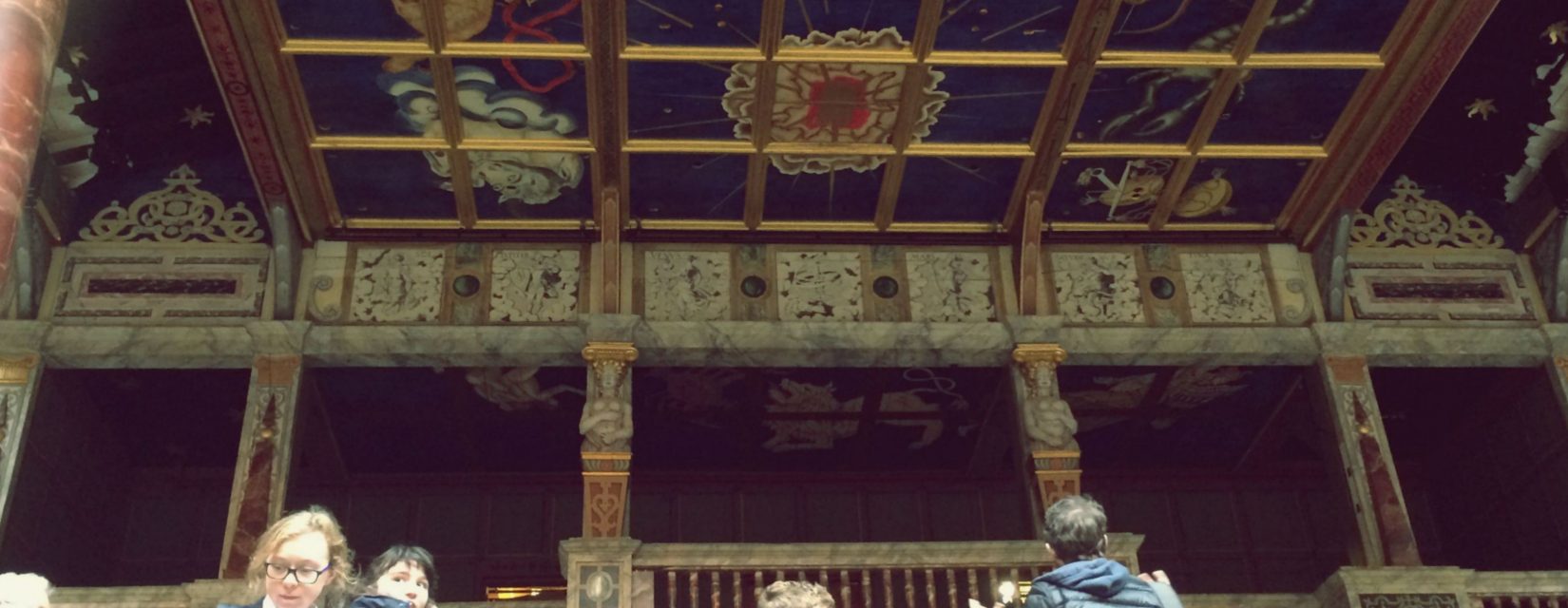 children inside the globe theatre