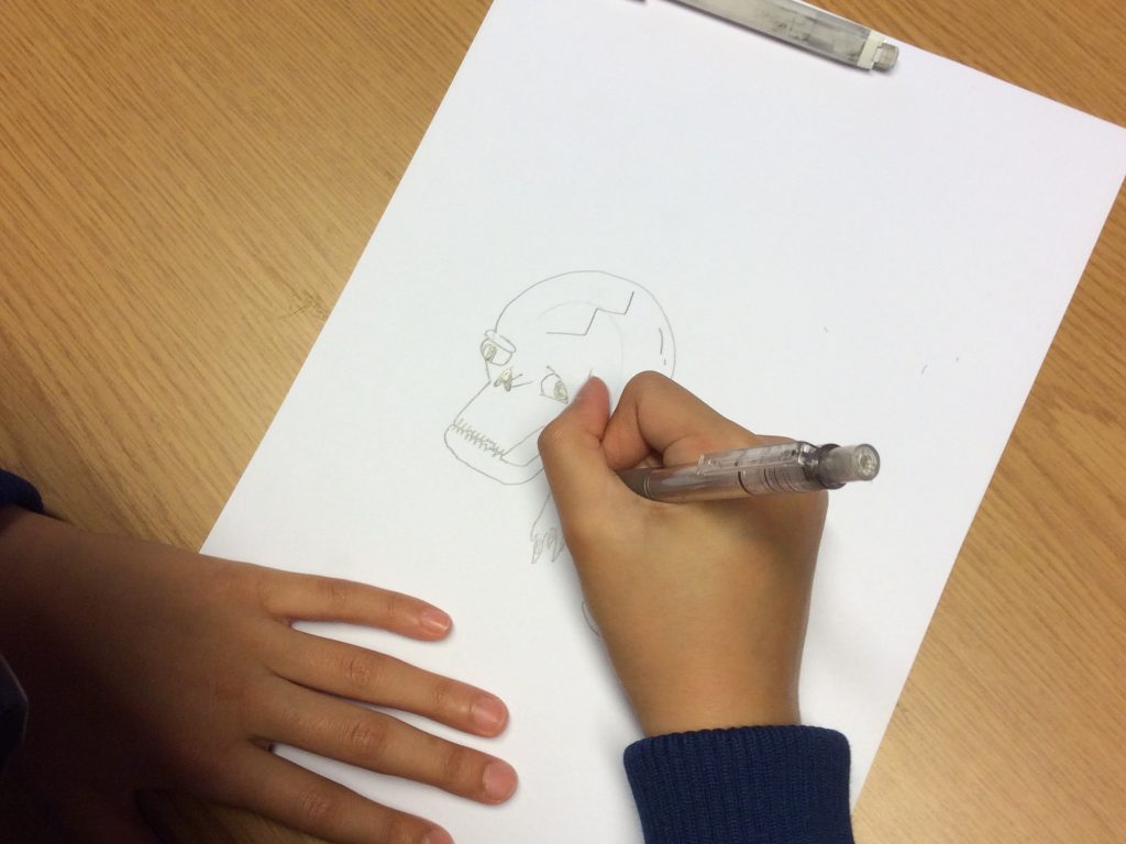 student drawing