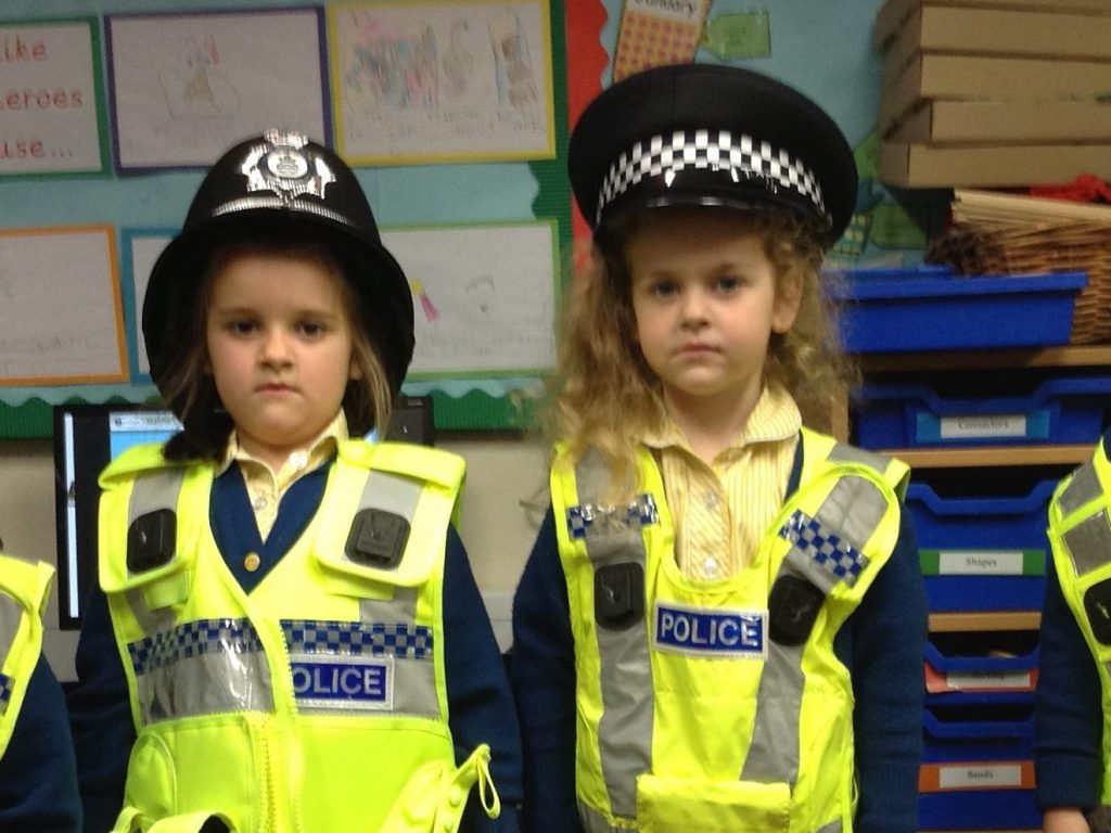 children dressed as police officers