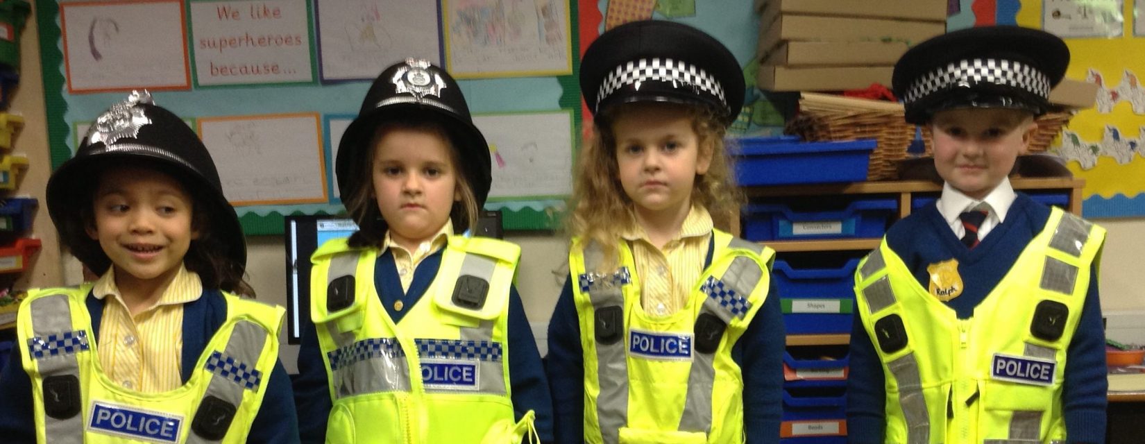 children dressed as police officers