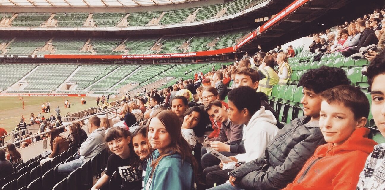 children in a stadium