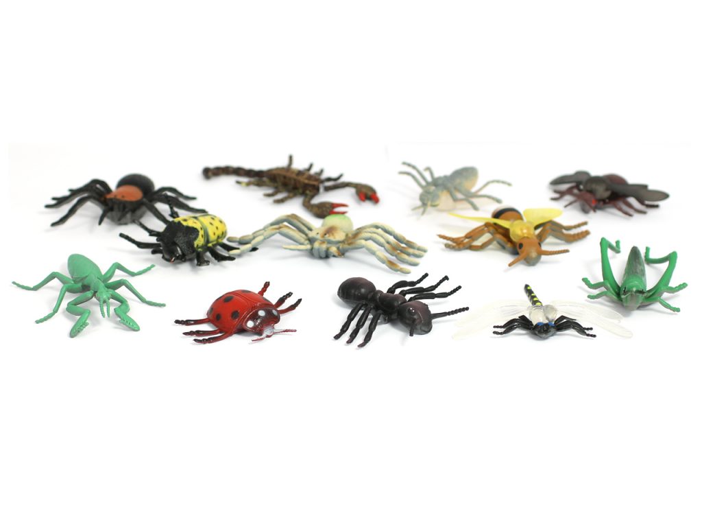 plastic bugs on the floor
