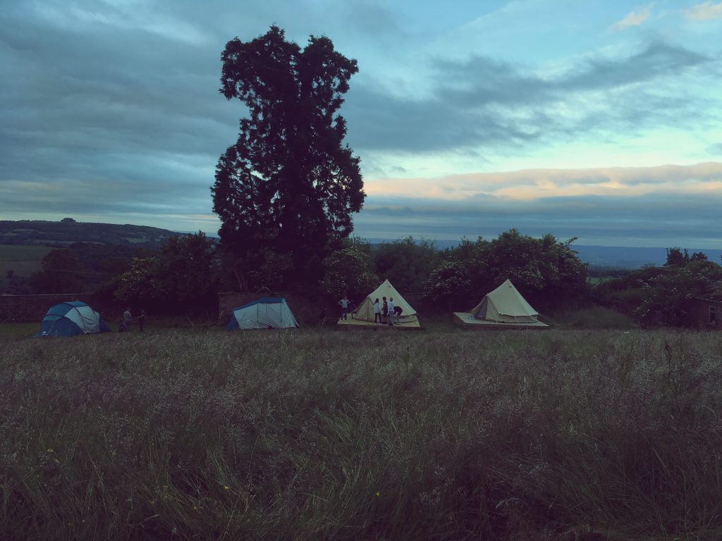 Tents being set up at the Wilderness Centre