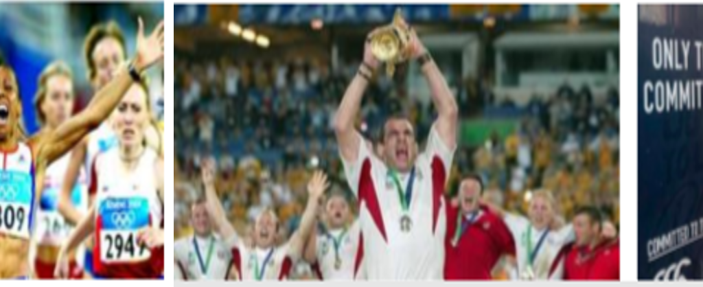 a range of photos with athletes winning