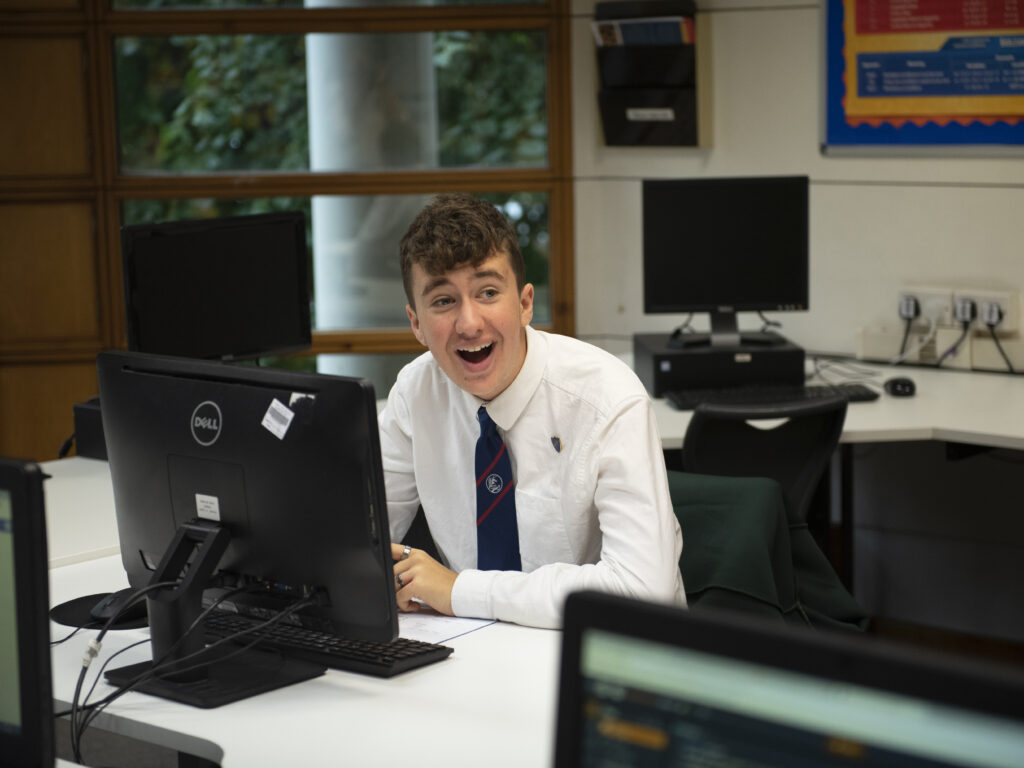 boy on a computer